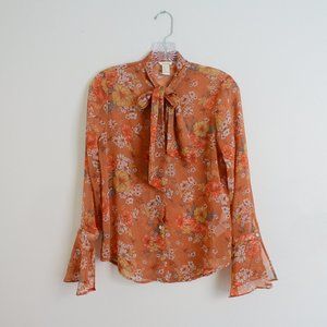 F21 - Retro Orange Floral Shirt